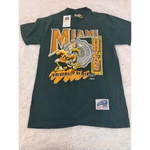 Capitol Graphics Miami Hurricanes T-Shirt Mens Large Green Single Stitch